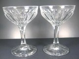 Lot 2 Heisey Stemmed Flat Panel Sherbet Champagne Glass